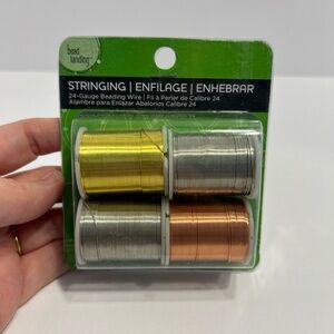 4 Pack 24 Gauge Gold Silver Copper Beading Wire by Bead Landing 24 Yard Each New